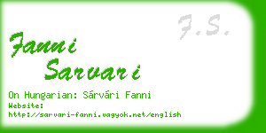 fanni sarvari business card